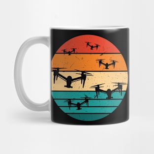 Drone Pilot Drones in a vintage retro sunset Mug